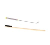 MFMEXUL 2 Cage Cleaner, Cleaning Fork And Brush, Ergonomic Handle, Remover, Cleaning Tools for Little Feathered Friends, Silver Handle
