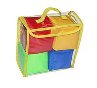 MFMEXUL 2 Pieces Learning Dice Foam Soft Cubes for Educational Games Versatile Reusable Photo Pocket for School Children, 4pcs 10cm-jaune, 10x10x10cm