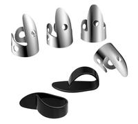 MFMEXUL 6 Pieces Finger Protection Gear Guitar Picks Set Thumb Picks Finger Picks String Picks Metal Picks Consistent Rhythm Support Suitable for guitar