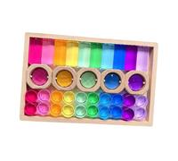 MFMEXUL Acrylic And Wooden Set, Colorful Stacking Game, Rectangular Stacking Blocks, Sensory Toy, Ma, Style B