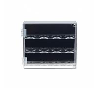 MFMEXUL Acrylic Display Case With Clear Viewing Panel For Golf Balls Baseballs Trading Cards Small Artifacts Secure Latch Door Backdrop Mounted