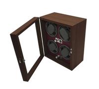 MFMEXUL Automatic Cabinet with Glass Door Watch Holder Display Storage Box Watch Organizer with USB and Dc Power and Five Position Control Wood and Build Suitable for Bedroom Office Home Decoration