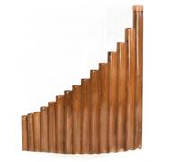 MFMEXUL Bamboo Pan Flute 15 Pipes Compact Musical Tool Deep Brown Finish Portable Storage Bag Suitable for students beginners artists daily training formal, Right-Hand