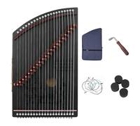 MFMEXUL Beginner Guzheng Compact Portable Finger Exercise Zither Practice Instrument Paulownia Wood Smooth Surface Suitable for Study, Black