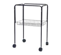 MFMEXUL Bird Cage Support Practical Decorative Tray with The Wheel Metal Frame, Black