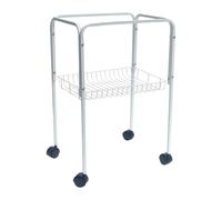 MFMEXUL Bird Cage Support Practical Decorative Tray with The Wheel Metal Frame, White