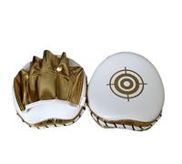 MFMEXUL Boxing Training Pads Focus Mitts Punching Pads Hand Curved Surface For Speed And Accuracy Suitable for boxing classes Muay Thai pads work gym coaching, Gold, One Pair