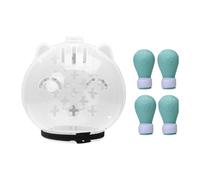 MFMEXUL Cat Muzzle with Hood And Foot Cover for Grooming And, L green foot pads