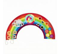MFMEXUL Children Learning Board Wooden Wall Activity Panel Puzzle Sensory Exploration Board Suitable for Kids’ Room Community Learning Space, Rainbow Wall Game 4.8kg CE/CPC
