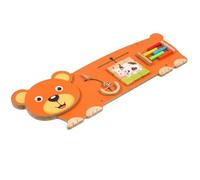 MFMEXUL Children Learning Board Wooden Wall Activity Panel Puzzle Sensory Exploration Board Suitable for Kids’ Room Community Learning Space, Bear Wall Game
