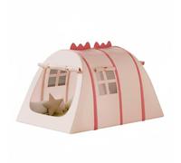MFMEXUL Children Play Tent Dinosaur Indoor Foldable Mesh Up Oxford Cloth Lightweight Assembly Suitable for Camping Parties Playroom, Pink, L A