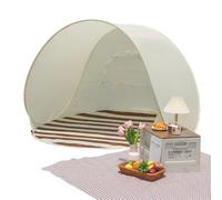 MFMEXUL Children Tent Incorporating Quick Opening Foldable Portable Structure Playhouse Canopy Sun Coverage Shade Suitable for Garden Use Camping Trips Indoor Recreation, Striped Beige, [Beige]