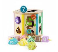 MFMEXUL Children Wooden Shape Sorting Toy Shape Sorter Sorting Box Matching Cube Early With Logical Thinking Games Suitable for home nursery preschool