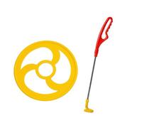 MFMEXUL Children's Rolling Hoop with Push Rod Push-Along Hoop Toy Balance-Developing for Preschoolers, Physical Activity, Yellow, M