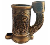 MFMEXUL Dice Mug Including Dice Shaker Drink Insulator Resin Craft Medieval Style Suitable for Role Play Gatherings Home Gaming, Gold, Single Cup