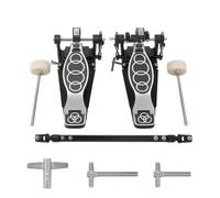 MFMEXUL Double Bass Drum Pedal Double Kick Pedal Drum Pedal Twin Chain Drive Adjustable Tension Beaters Stable Base Non Slip Footboards with Complete Package suitable for cover bands worship teams