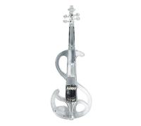MFMEXUL Electric Violin with Bow and Case Concert-Ready Violin Set with Hard Case and Bow Volume Control Electric Fiddle for Artists, Students, White