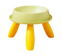 MFMEXUL Elevated Cat Feeding Station for Food and Water, Ideal for Small Dogs and Kittens, Green and Yellow