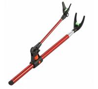 MFMEXUL Fishing Rod Bracket Telescopic Multi-Section Stainless Steel Holder Adjustable Rotation Silicone Roller Mounted Stand Suitable for Fishing Outdoor Travels , Red 1.7M Wo Insert