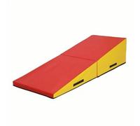 MFMEXUL Foldable Wedge Mat | PVC Mesh-textile Cover, Incline Mat, Commercial-Grade, for Preschools, young children, Red Yellow