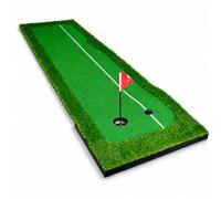 MFMEXUL Golf Training Pad Putting Mat Green Practice Mat With Two Target Holes And Line Guide Custom Slope Control And Firm Rubber Base Artificial suitable