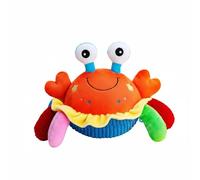 MFMEXUL Infant Bouncing Ball Stuffed Musical Toy Singing Dancing Crawling Companion Soft Material Rhythmic Crustacean Speech Playback Washable Cover Suitable for Infant Sensory Activity, Crab