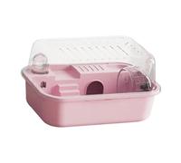 MFMEXUL Large Hamster Cage with Openable Part, Transparent And Breathable, for Small Animals, Mice, Guinea Pigs, pink