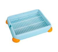 MFMEXUL Litter Box Puppy Pee Pad Holder Removable Potty Indoor Potty Tray for Small Animals Ferrets Pet Accessories, S, blue