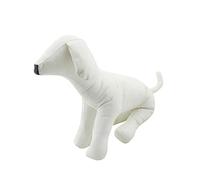 MFMEXUL Luxe Canine Clothing Display Stand - Sleek Faux Leather Dog Model for Pet Boutique, L Size White