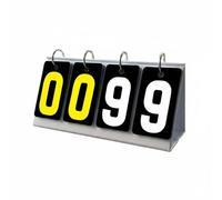 MFMEXUL Mini Scoreboard Tabletop Athletic Score Keeper Flip Card Sport Accessory Lightweight Construction Sturdy Base Waterproof Cards Suitable for Home, 4-Digit, Cardboard Stand