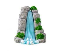 MFMEXUL Miniature Landscape Sculp Decoration Waterfall Pond Mushroom Unique Hand Painted Design Suitable for Home Office Garden Display, Waterfall Rockery