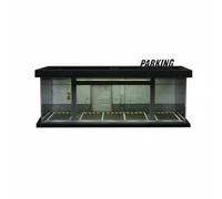 MFMEXUL Parking Garage Model Car Display Case Diorama with Acrylic Case and Lighted Scene Build for Collectors Suitable for shelf display gift giving room decor, Shutter Door Garage