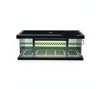 MFMEXUL Parking Garage Model Car Display Case Diorama with Acrylic Case and Lighted Scene Build for Collectors Suitable for shelf display gift giving room decor, Chevron Pattern Garage