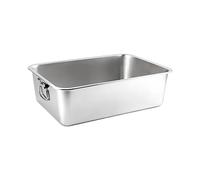MFMEXUL Premium Stainless Steel Cat Litter Box for Indoor Pets, 50cmx35cmx10cm