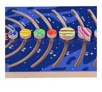 MFMEXUL Puzzle Solar System Educational Board Wooden Interactive Toy Celestial Body Sliding Game Astronomy Learning Gift Suitable for Children Home Playroom, Science Toy