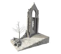 MFMEXUL Ruined House, Model, Easy to Assemble, Decorative Diorama at 1:72 Scale