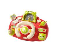 MFMEXUL Simulation Steering Wheel Toy, Modular Toy for Children, Interactive Sound Functions, Suitable for, Cribs, Car Seats, red