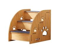 MFMEXUL Solid Oak Pet Stairs for Tiny Pups, 3 floors