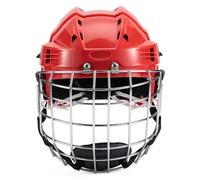 MFMEXUL Sports Head Protection Helmet with Front Face Shock orbing Padding Custom Fit Adjustment Sturdy Metal Construction Suitable for Child Adult Collision, Red, Small Head Circumference 52-58