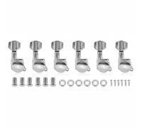 MFMEXUL String Tuner Electric Guitar Peg Locking Machine Head Zinc Alloy Gear Ratio Stability Universal 10mm Installation Sealed Mechanism Suitable for Practice Lovers, Silver, 6R