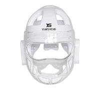 MFMEXUL Taekwondo Face, Head Protection, Boxing, Kickboxing, Complete Protection, Breathable, Shock-absorbing, Scratch-resistant PC Surfaces for, White, S