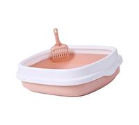 MFMEXUL Travel-Friendly Kitten Cat Toilet with Detachable Sand Box And Top Frame, Pink Large