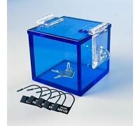 MFMYEE BDSM Chastity Cage Key Safe,Transparent Chastity Keychain,Chastity Game Acrylic Box,Multifunctional New Sexy Toys Anti-Cheating Lock (Blau)