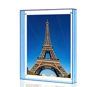 MFoffice 11x14 Picture Frame, Stunning Color Acrylic Floating Photo Frame, Use as 11x14, 10x12, 9x12, 10x10 Picture Frame and Acrylic Tray, Horizontal and Vertical Formats for Tabletop Display, Blue,