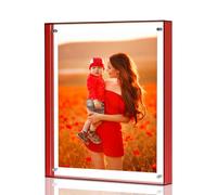 MFoffice 9x12 Picture Frames,Stunning Color Acrylic Photo Frames,Use as 10x12, 10x10, 9X12, 8x10, 8.5x11 Picture Frame and Acrylic Decorative Tray, Red, 1Pack