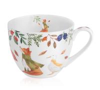 MFoffice Autumn Forest Animal Mug - 20 oz Bone China Coffee Mug with Fox, Squirrel & Duck, Cozy Fall Gift for Nature Lovers and Friends, Designed in England by Harvest Green Studio
