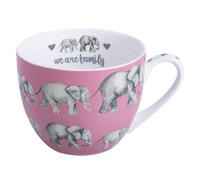 MFoffice Premium 20 oz Bone China Elephant Hug Mug - Cute Elephant Design for Coffee & Tea, Ideal Holiday or Birthday Gift for Family and Friend, Designed in England by Harvest Green Studio