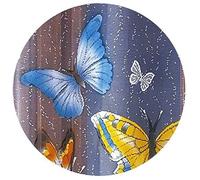 MforStyle Coloured KITCHEN BATHROOM curtain Cafe Net BUTTERFLIES - HEMMED Sides - Ready to hang - MANY SIZES - (selected curtain: 3.5 Metres Width, DROP: 20" (50cm)