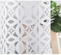 MforStyle FLORAL Lace Net Curtains ELEGANT design White - MANY SIZES - HEMMED SIDES - 2" SLOT TOP - (selected curtain: 2.5 Metres Width, DROP: 51" (130cm)