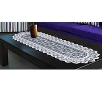 MforStyle Table Runner Lace White or Brown or Antique Gold (A - White)